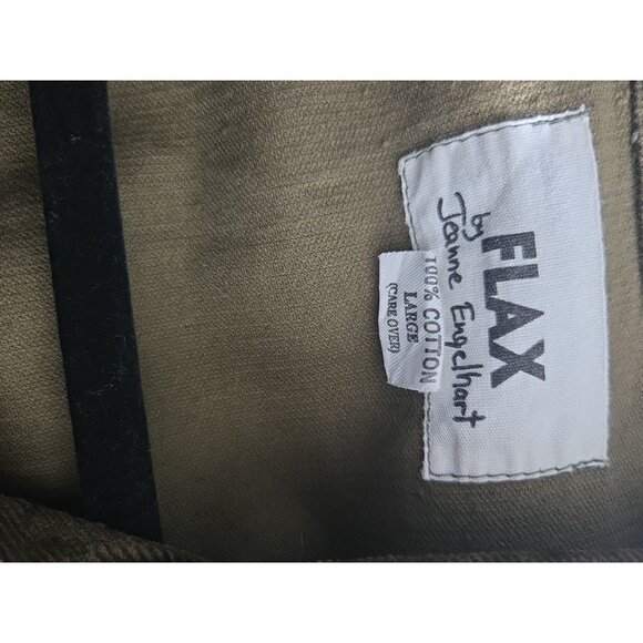 FLAX by JEANNE ENGLEHART Women's Button Corduroy Set Green Speckled Large - Picture 6 of 8